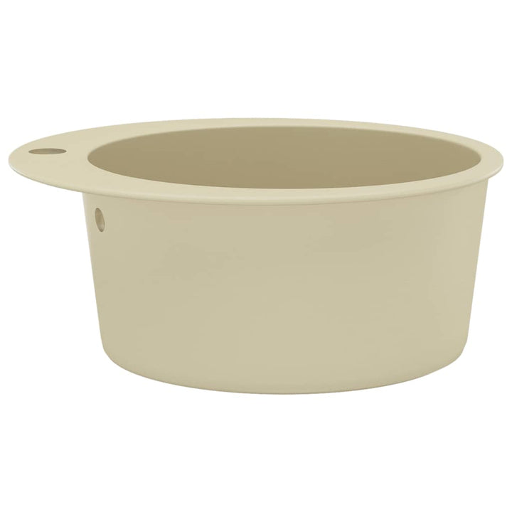 køkkenvask granit enkelt vask rund beige