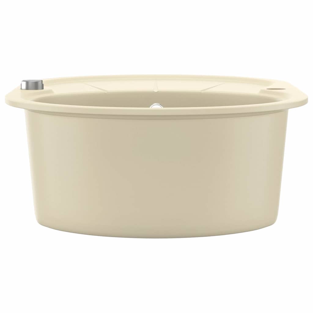 køkkenvask granit enkelt vask oval beige