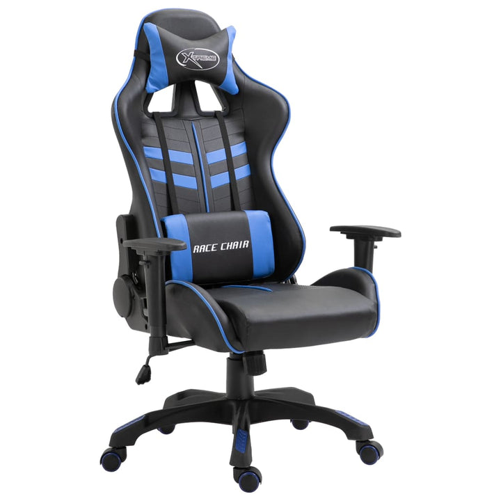 gamingstol kunstlæder blå