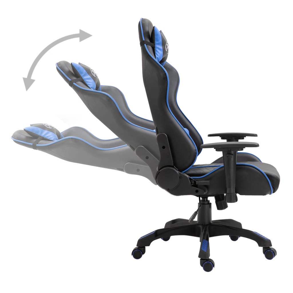 gamingstol kunstlæder blå