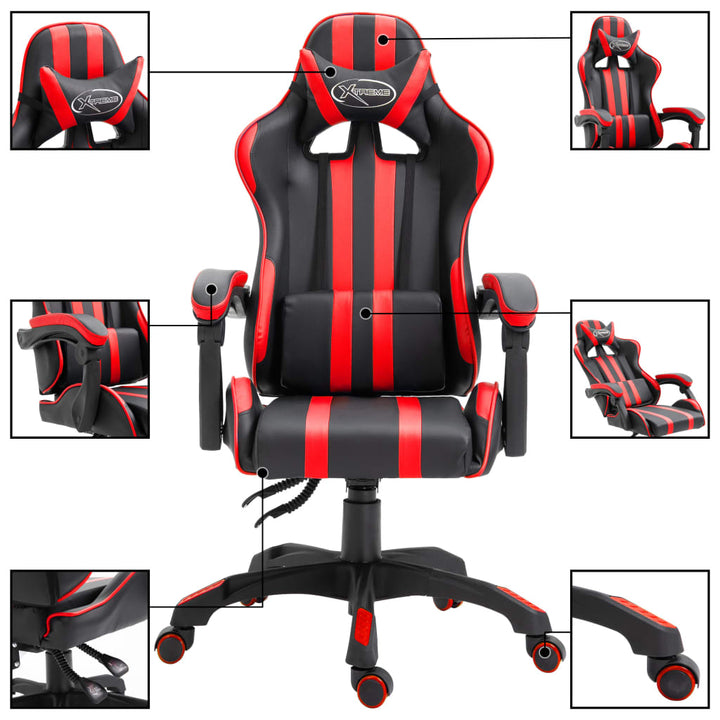 gamingstol kunstlæder rød