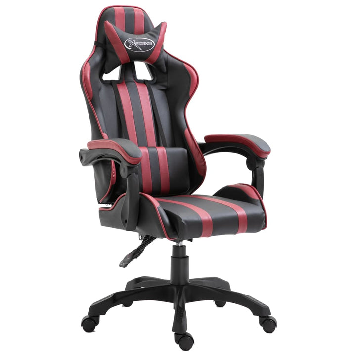 gamingstol kunstlæder vinrød