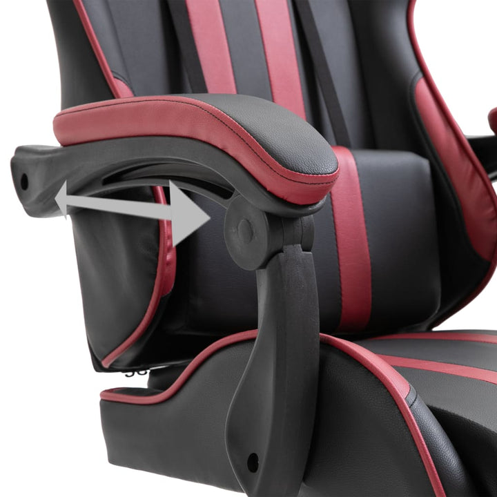 gamingstol kunstlæder vinrød