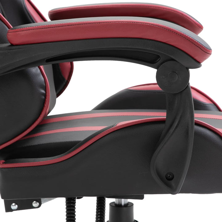 gamingstol kunstlæder vinrød