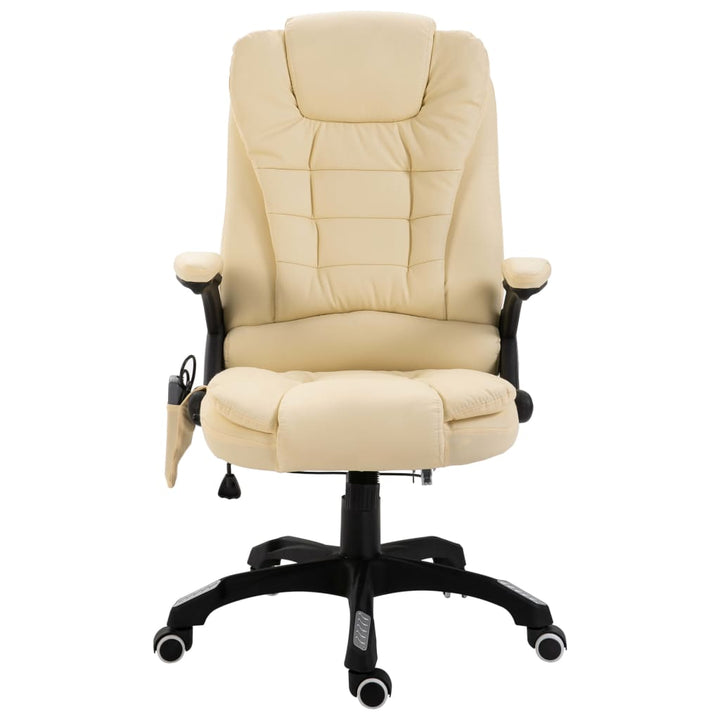 kontorstol med massagefunktion polyester cremefarvet
