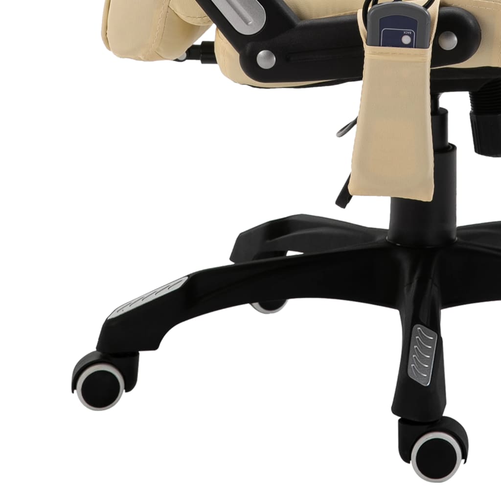 kontorstol med massagefunktion polyester cremefarvet