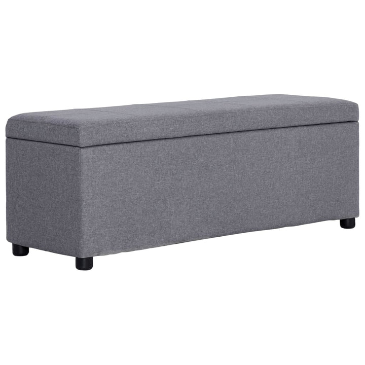 bænk med opbevaringsrum 116 cm polyester lysegrå