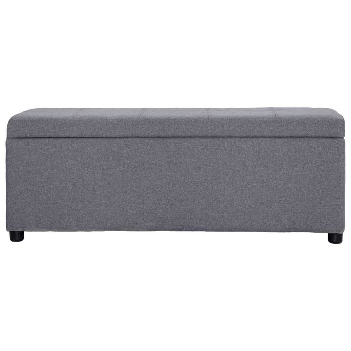 bænk med opbevaringsrum 116 cm polyester lysegrå