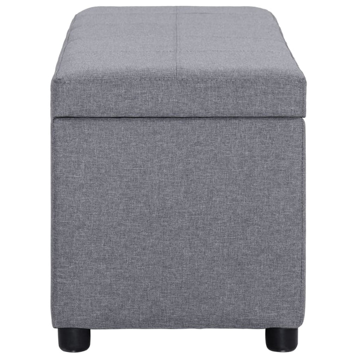 bænk med opbevaringsrum 116 cm polyester lysegrå