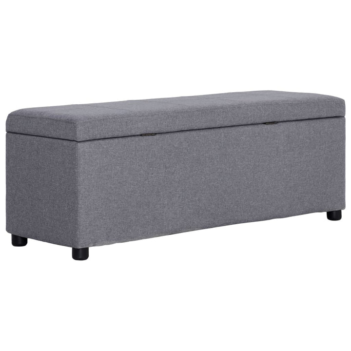 bænk med opbevaringsrum 116 cm polyester lysegrå