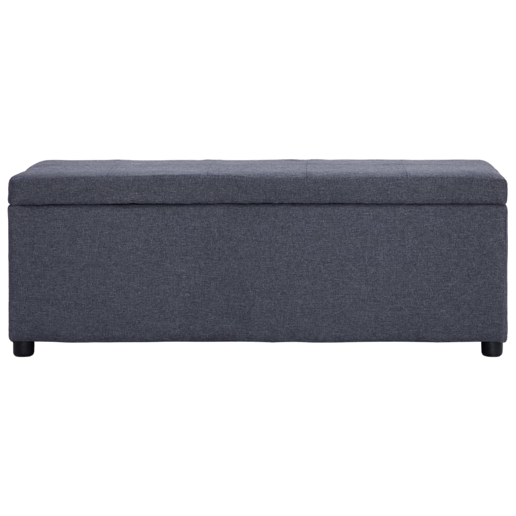 bænk med opbevaringsrum 116 cm polyester mørkegrå