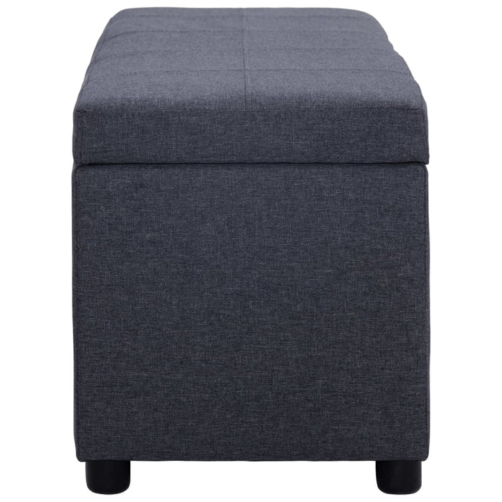 bænk med opbevaringsrum 116 cm polyester mørkegrå