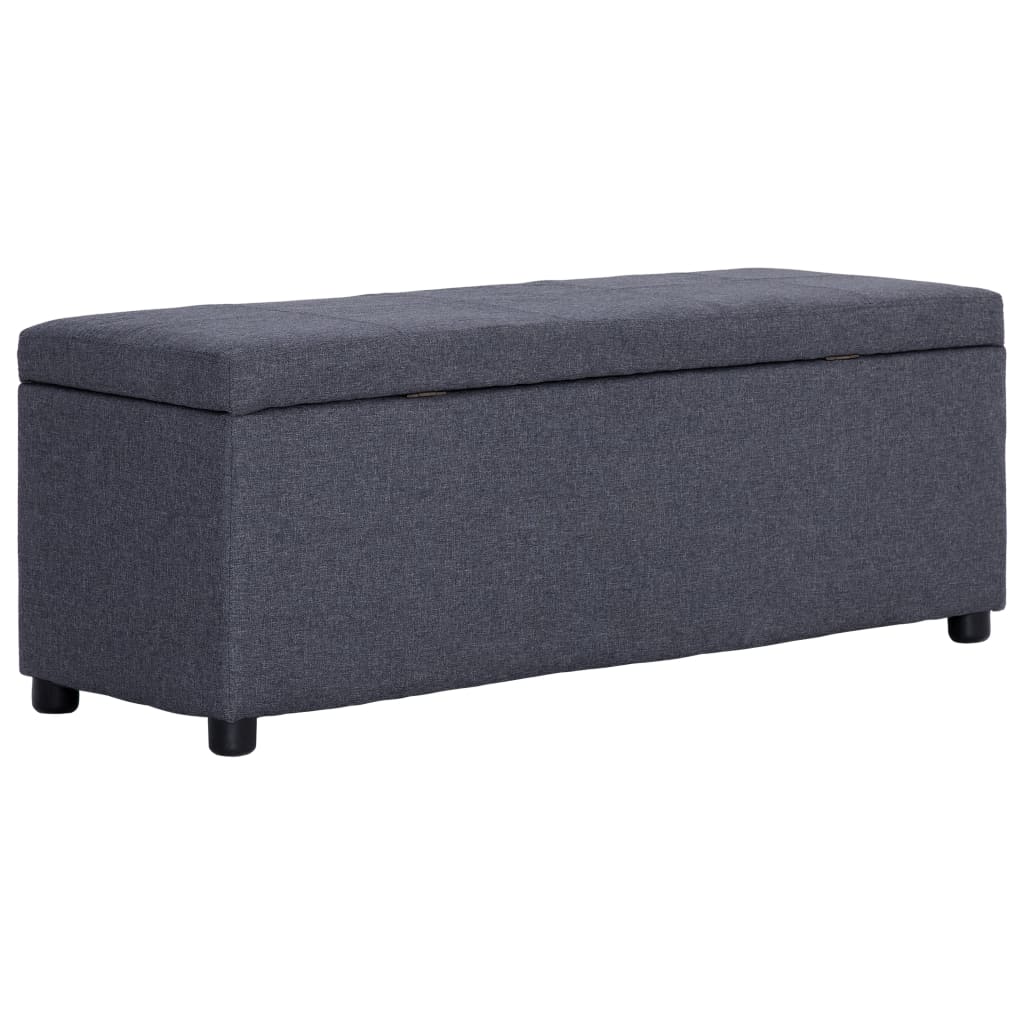bænk med opbevaringsrum 116 cm polyester mørkegrå
