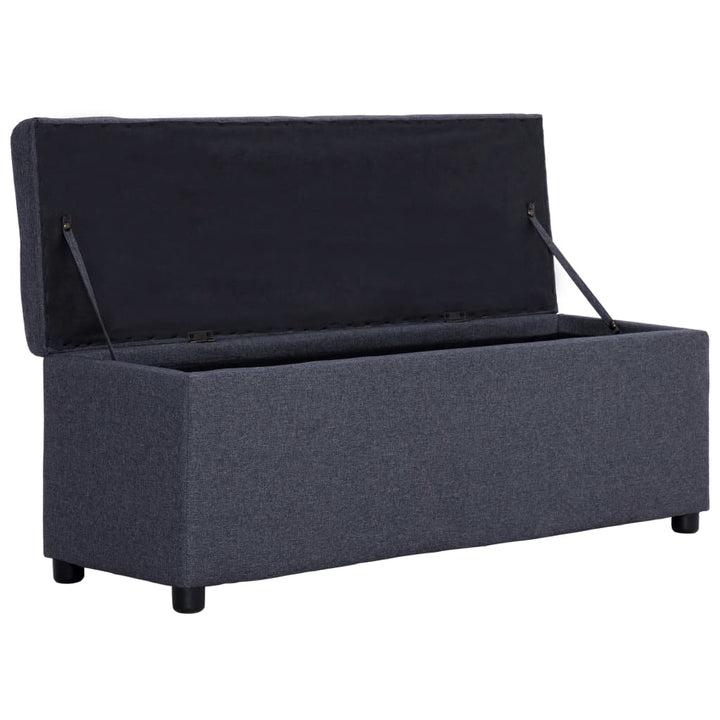 bænk med opbevaringsrum 116 cm polyester mørkegrå