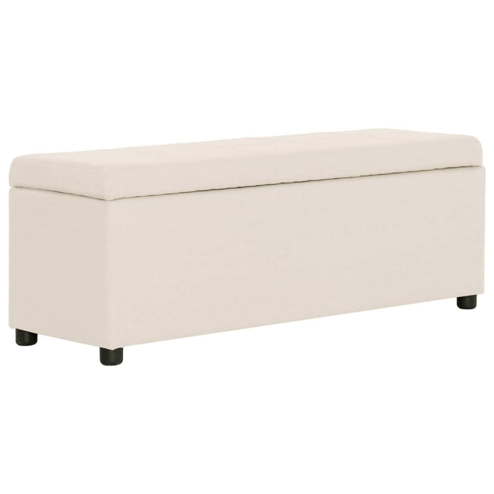 bænk med opbevaringsrum 116 cm polyester cremefarvet