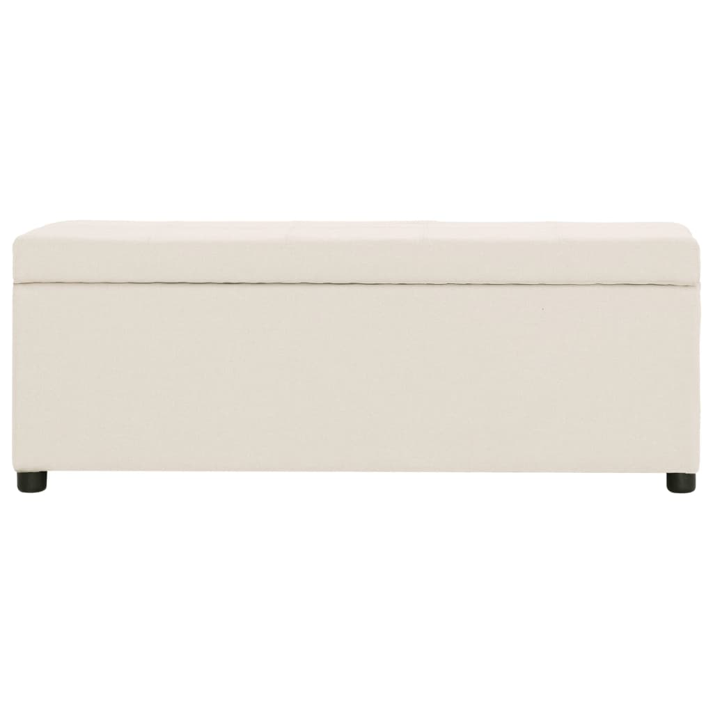 bænk med opbevaringsrum 116 cm polyester cremefarvet