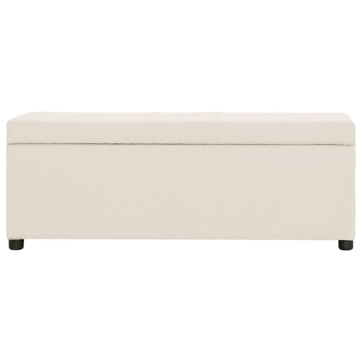 bænk med opbevaringsrum 116 cm polyester cremefarvet