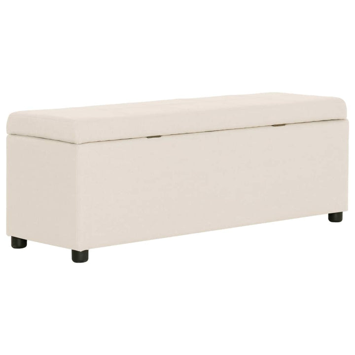 bænk med opbevaringsrum 116 cm polyester cremefarvet