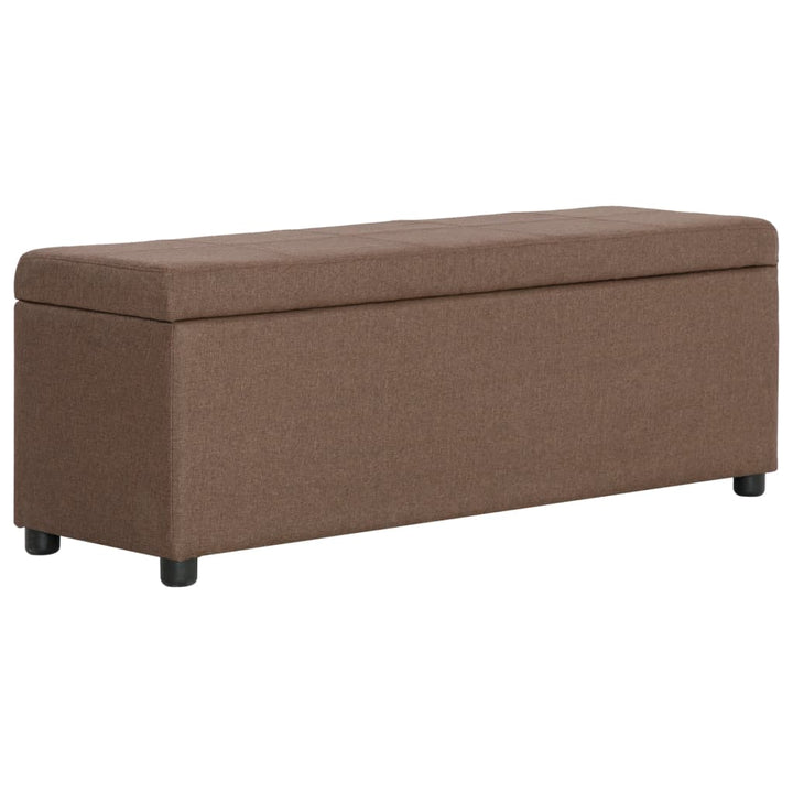 bænk med opbevaringsrum 116 cm polyester brun