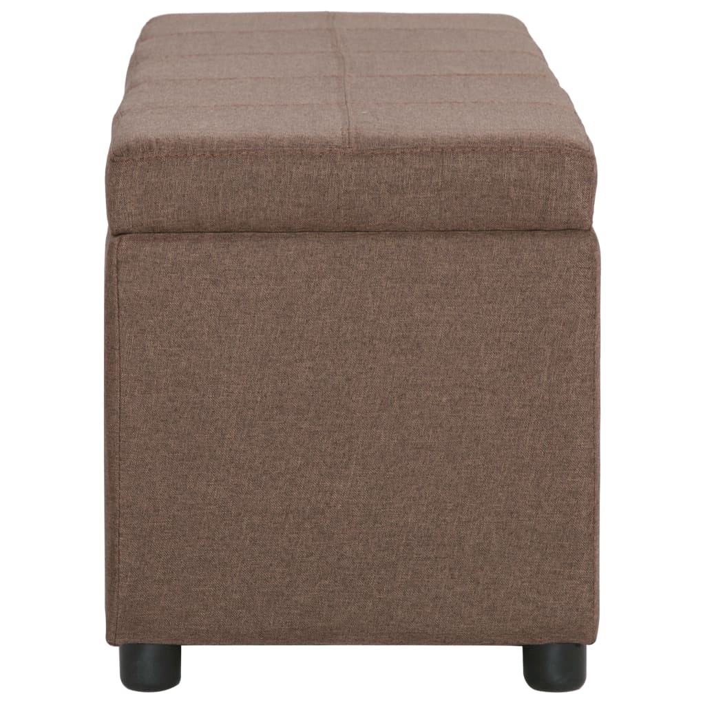 bænk med opbevaringsrum 116 cm polyester brun
