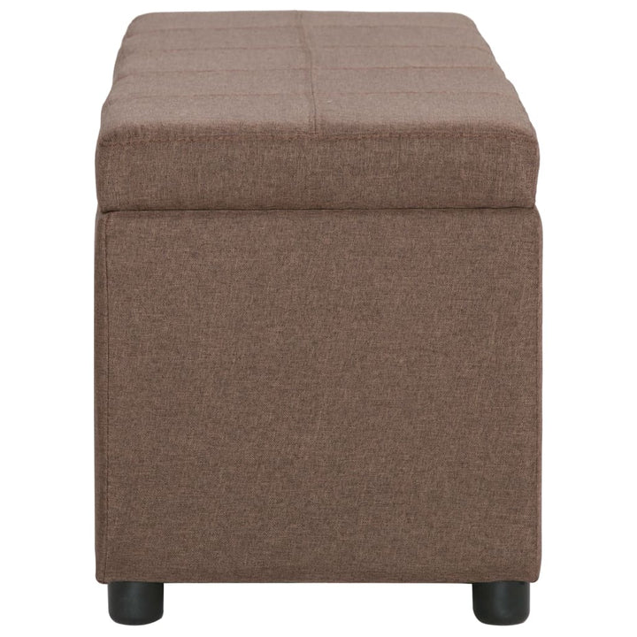 bænk med opbevaringsrum 116 cm polyester brun