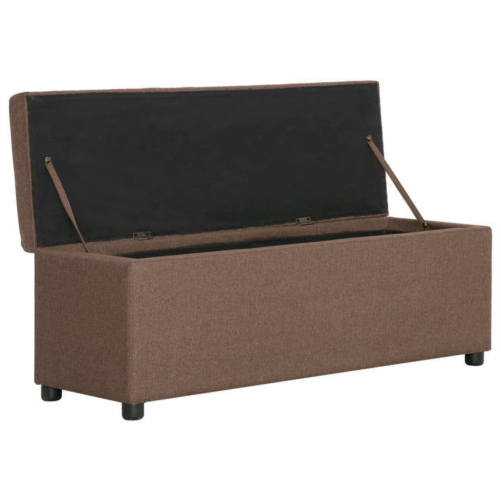 bænk med opbevaringsrum 116 cm polyester brun