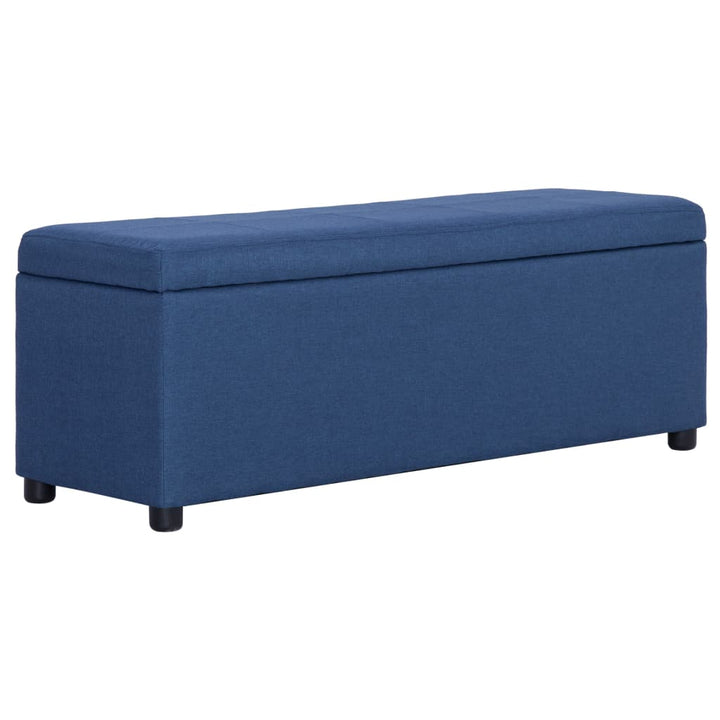 bænk med opbevaringsrum 116 cm polyester blå