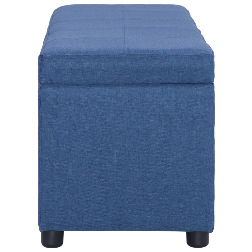 bænk med opbevaringsrum 116 cm polyester blå