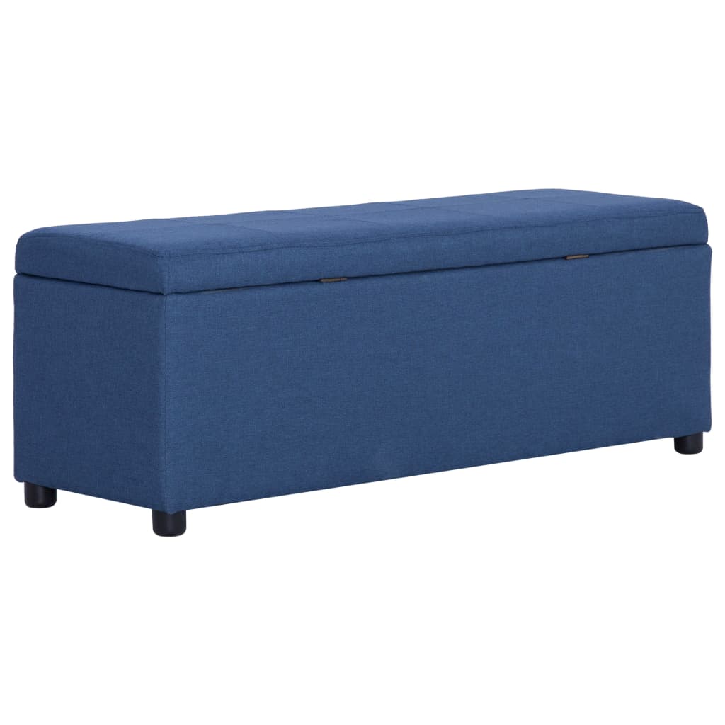 bænk med opbevaringsrum 116 cm polyester blå