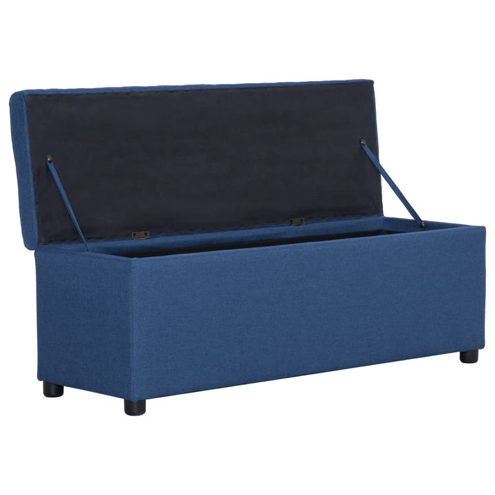 bænk med opbevaringsrum 116 cm polyester blå