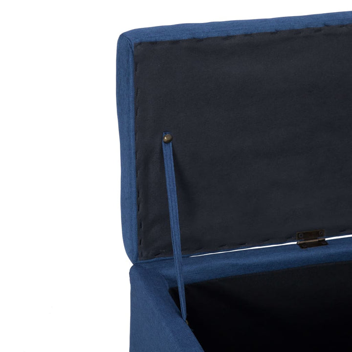 bænk med opbevaringsrum 116 cm polyester blå