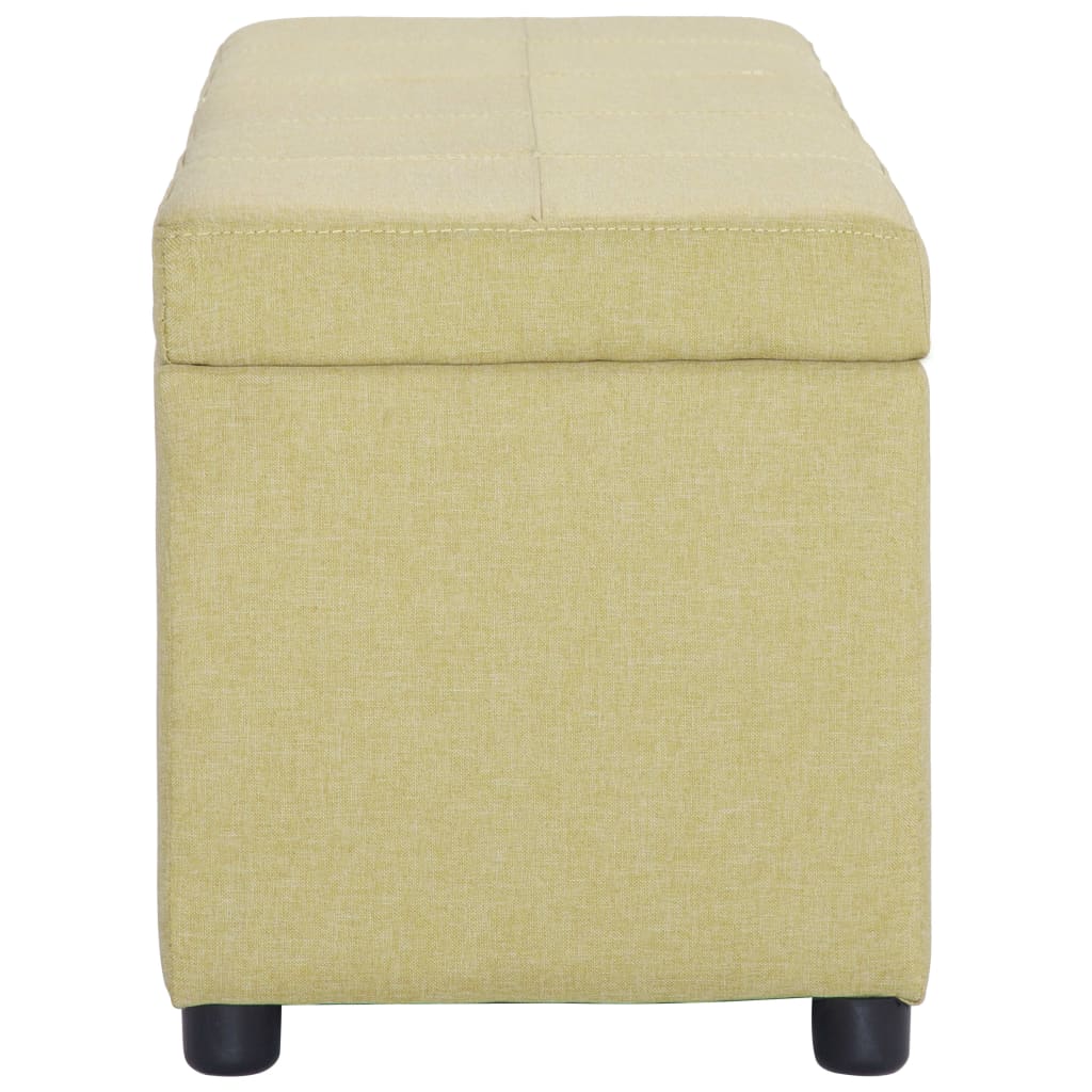 bænk med opbevaringsrum 116 cm polyester grøn