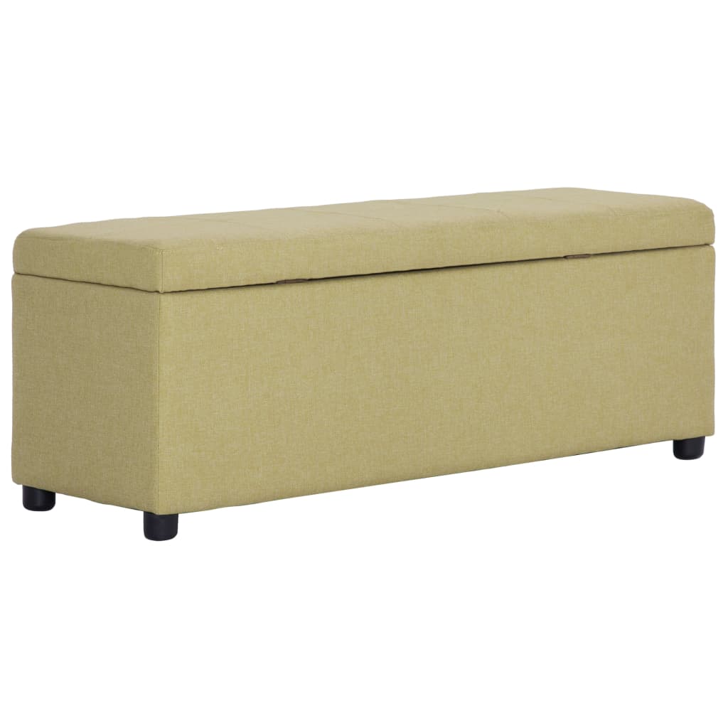 bænk med opbevaringsrum 116 cm polyester grøn