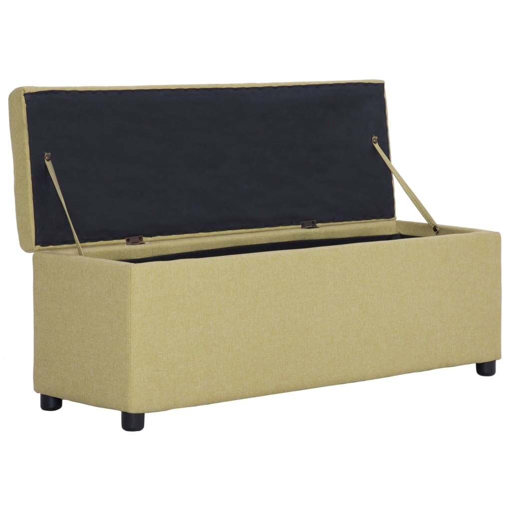 bænk med opbevaringsrum 116 cm polyester grøn