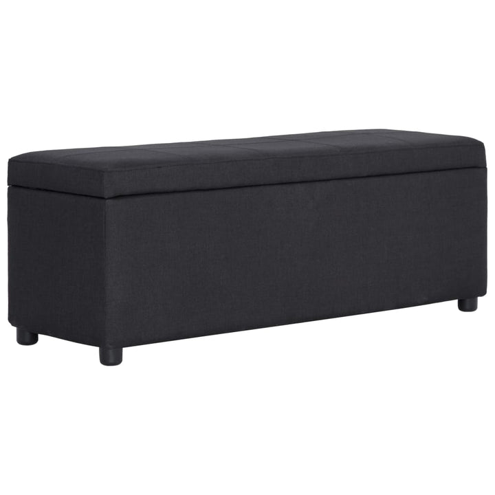 bænk med opbevaringsrum 116 cm polyester sort