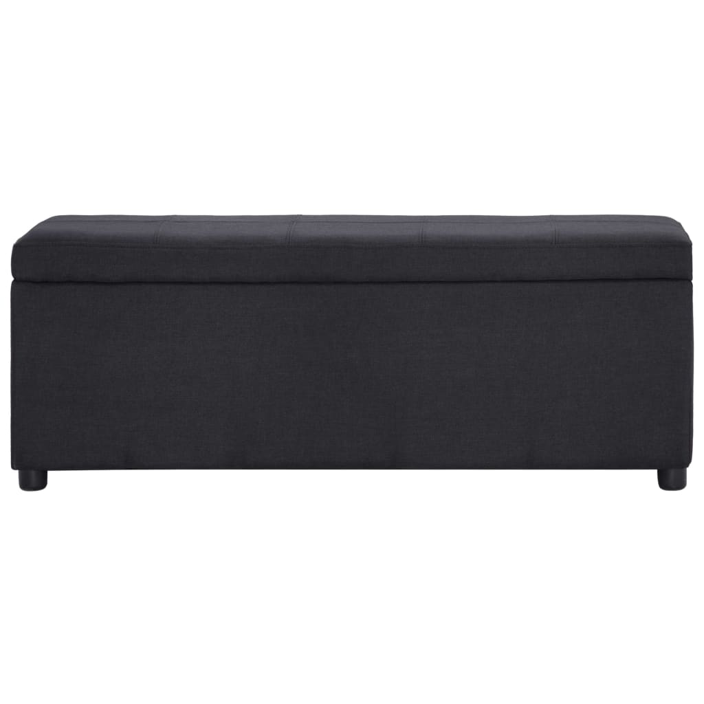 bænk med opbevaringsrum 116 cm polyester sort
