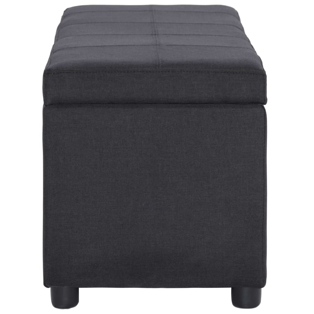 bænk med opbevaringsrum 116 cm polyester sort