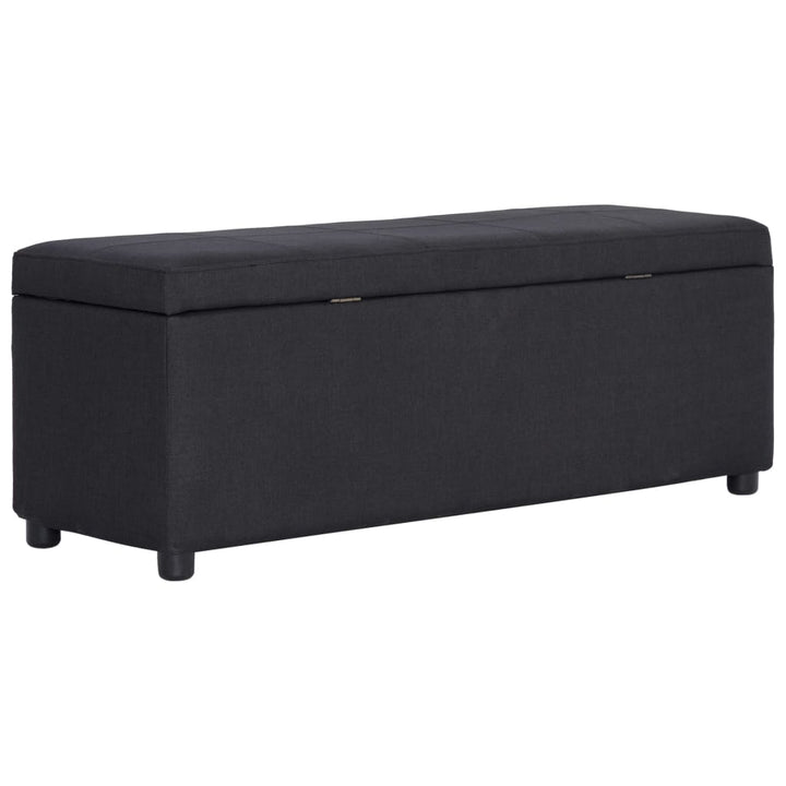bænk med opbevaringsrum 116 cm polyester sort