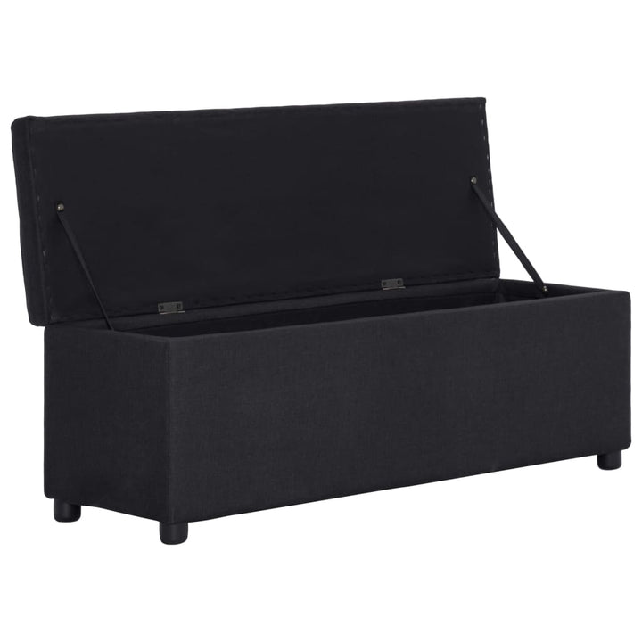 bænk med opbevaringsrum 116 cm polyester sort
