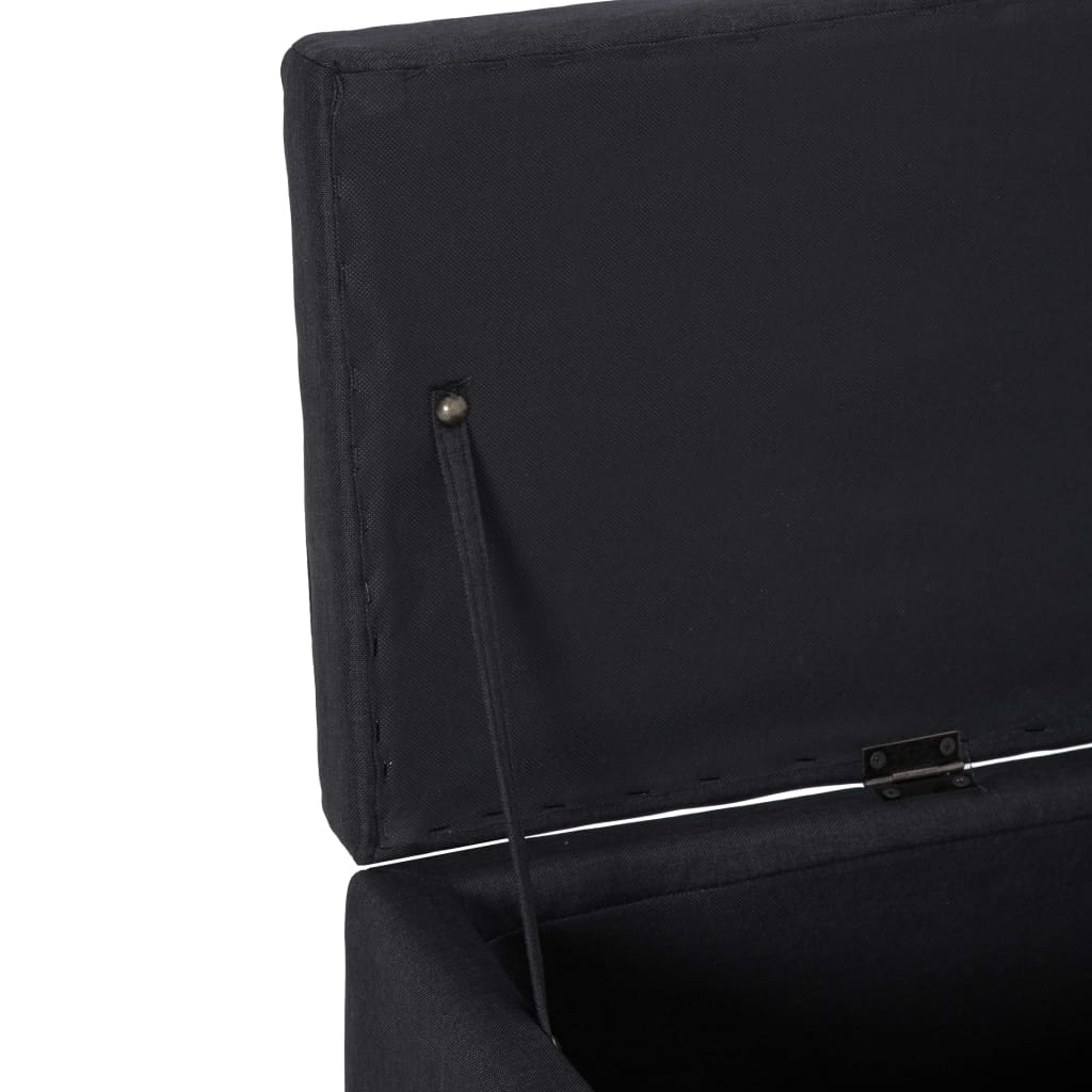 bænk med opbevaringsrum 116 cm polyester sort