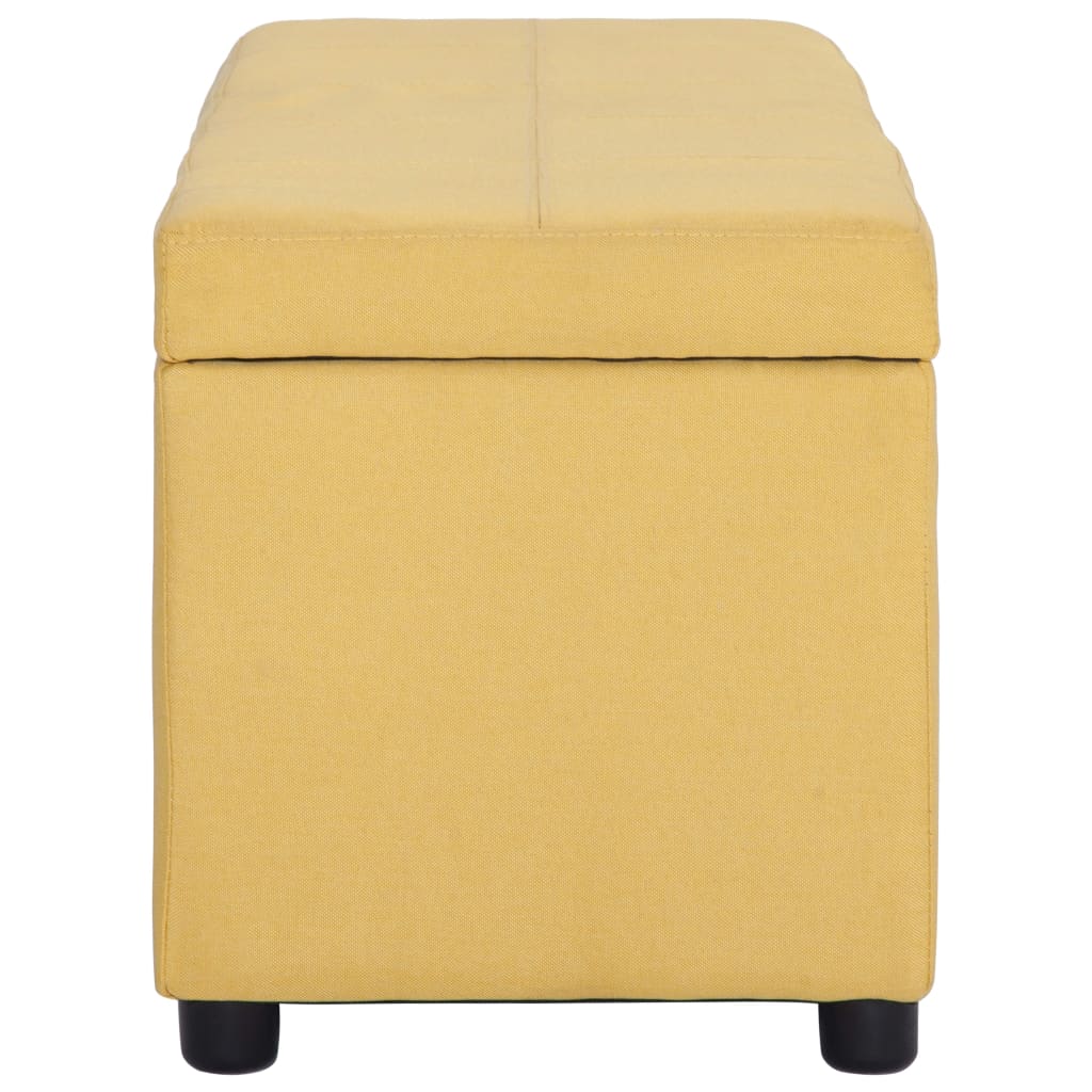 bænk med opbevaringsrum 116 cm polyester gul