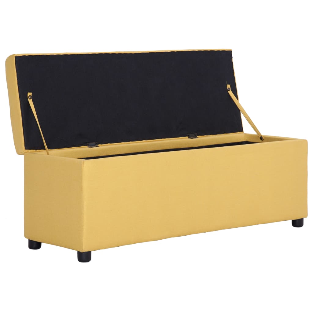bænk med opbevaringsrum 116 cm polyester gul