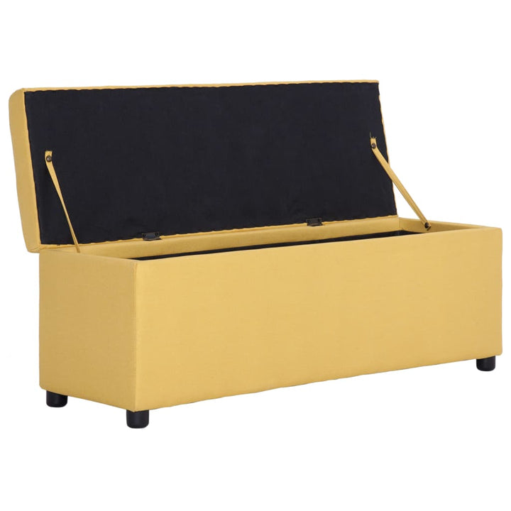 bænk med opbevaringsrum 116 cm polyester gul