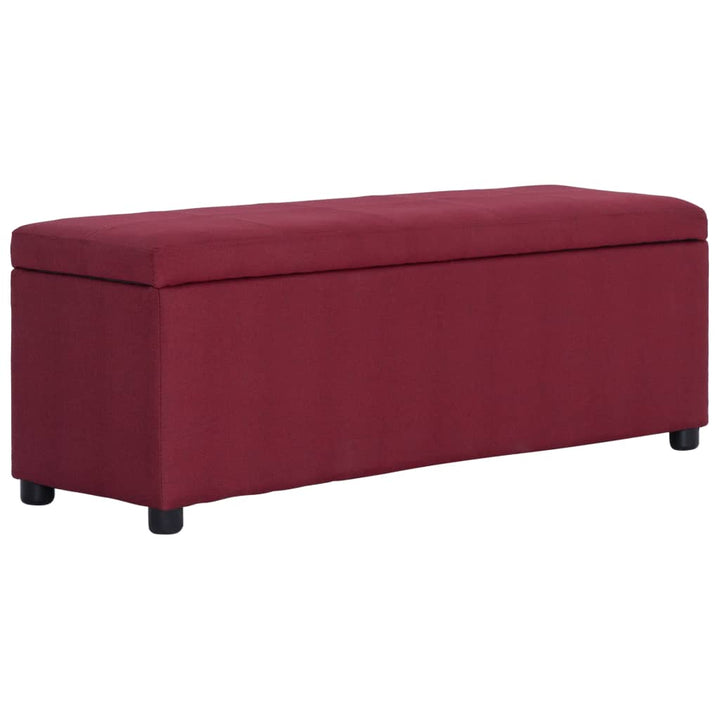 bænk med opbevaringsrum 116 cm polyester rødvinsfarvet