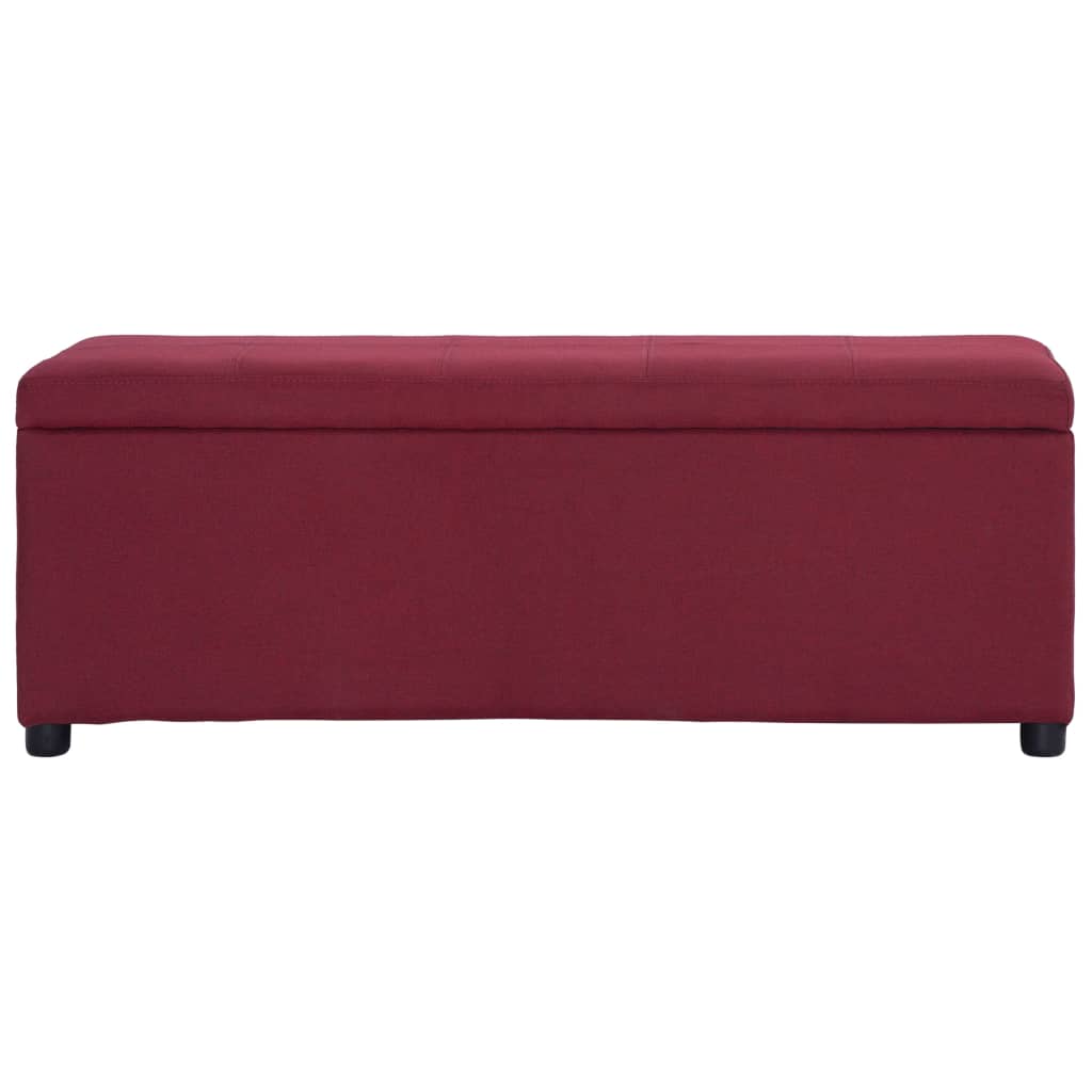 bænk med opbevaringsrum 116 cm polyester rødvinsfarvet