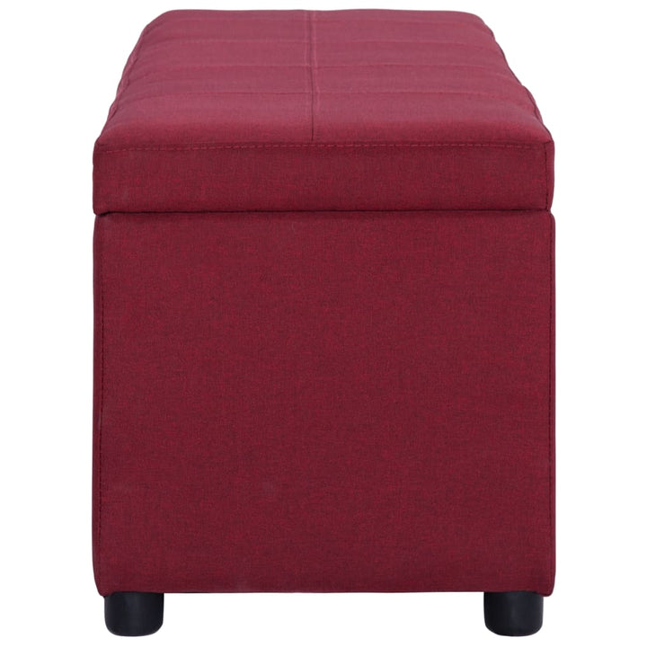 bænk med opbevaringsrum 116 cm polyester rødvinsfarvet