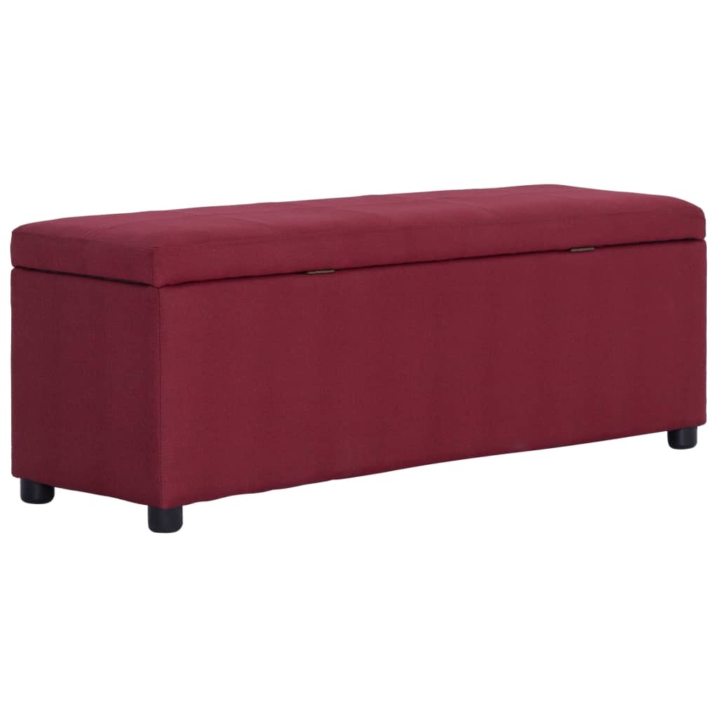 bænk med opbevaringsrum 116 cm polyester rødvinsfarvet