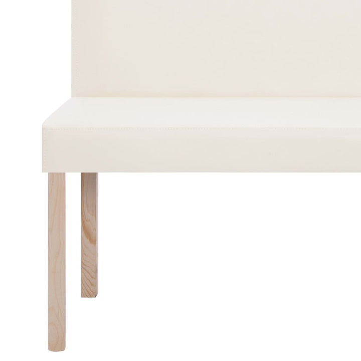 bænk i kunstlæder 139,5 cm cremefarvet