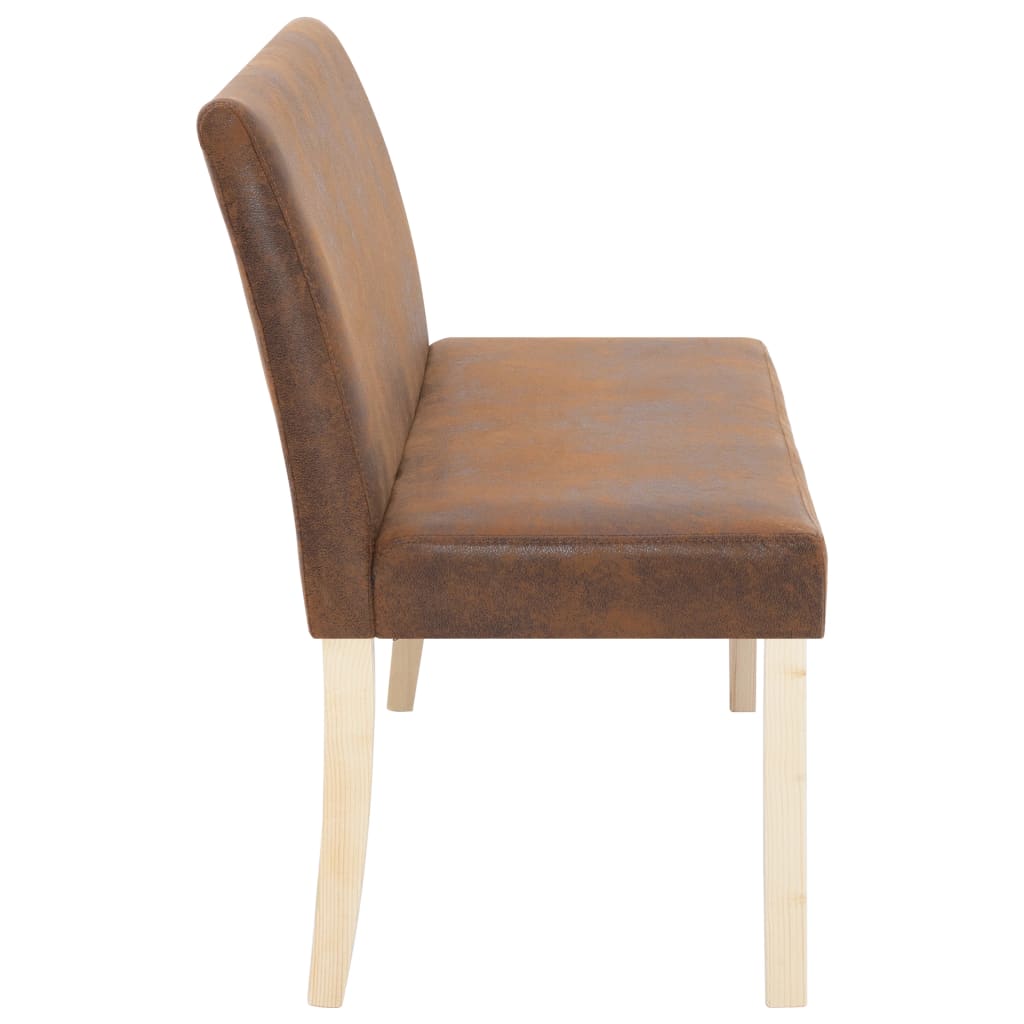 bænk i imiteret ruskind 139,5 cm brun