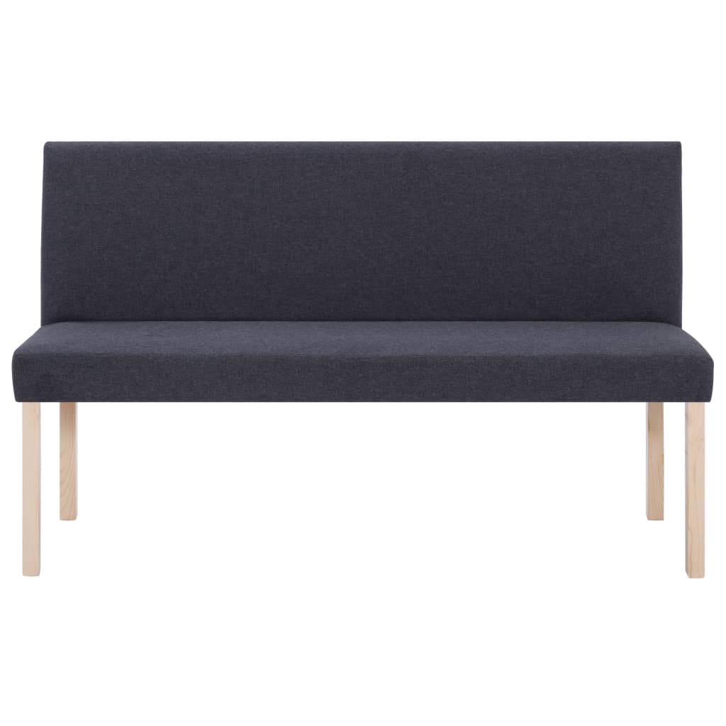 bænk 139,5 cm polyester mørkegrå